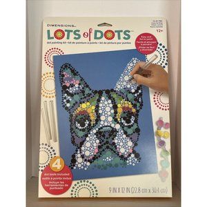 Dimensions Lots Of Dots Colorful Dog Dot Painting Kit BRAND NEW 9" X 12"